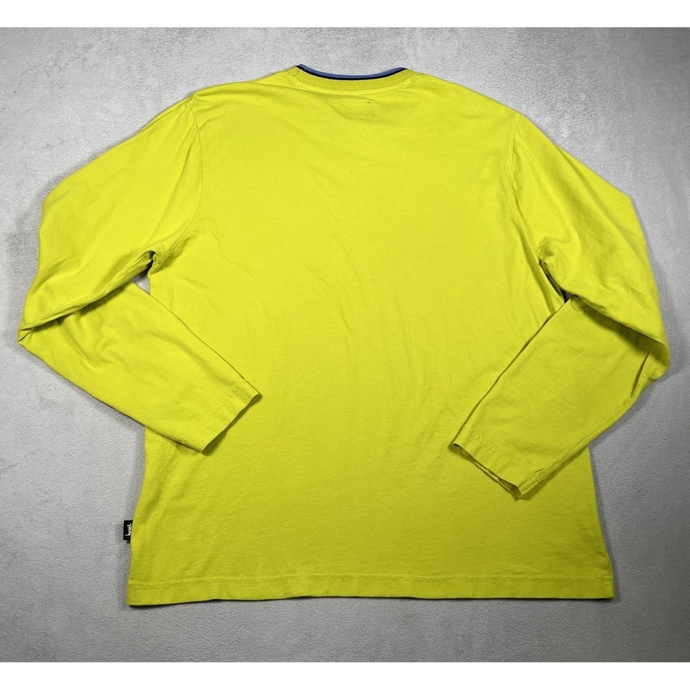 Y2K Stussy Long Sleeve Tee Neon Green/Yellow Men's Size M Skate Casual Vintage - Picture 5 of 8